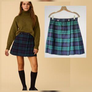 Vintage Tracy Evans Tartan Plaid Pleated Wrap Mini Skirt Y2K Schoolgirl Clueless